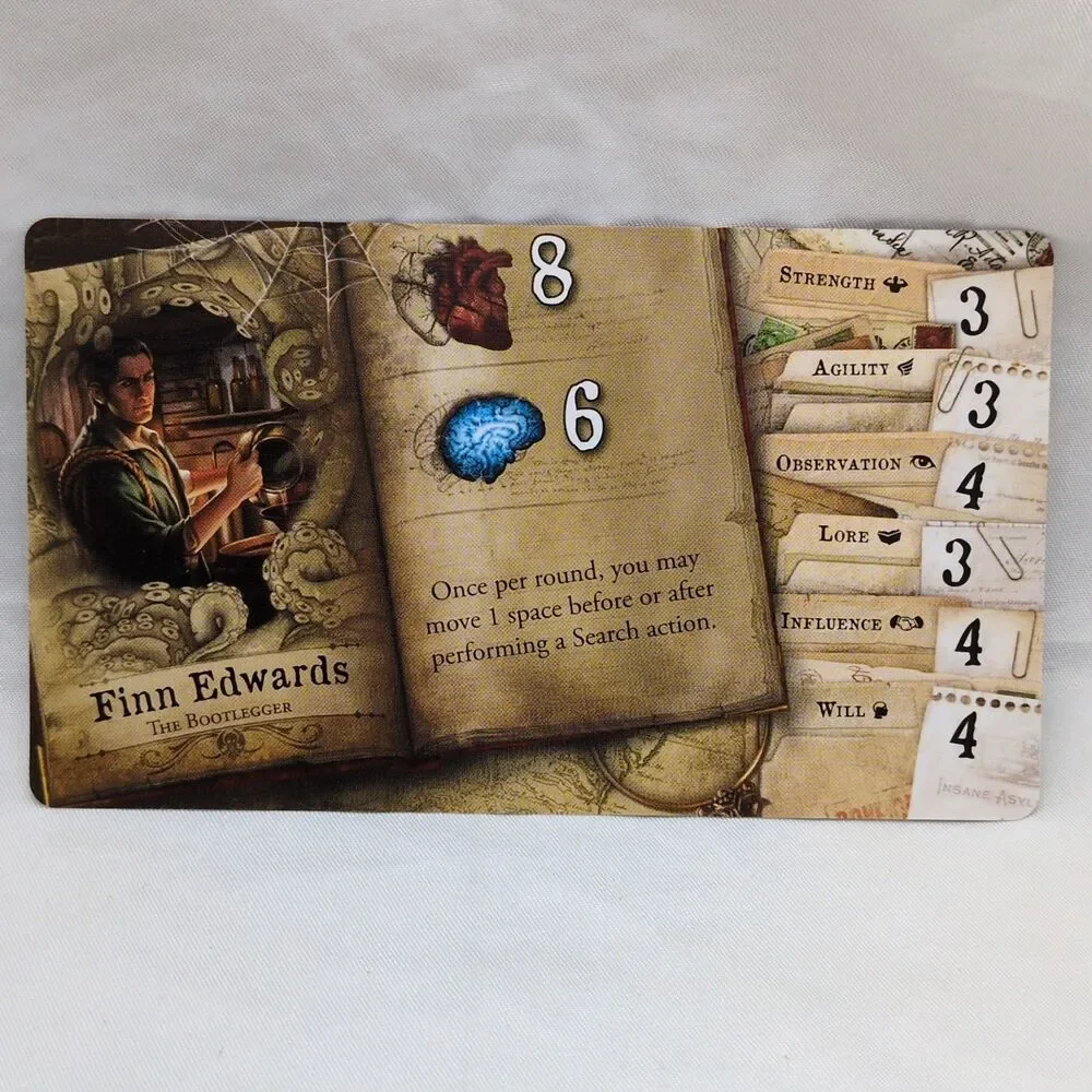(4) Mansions Of Madness Streets Of Arkham Character Cards Only